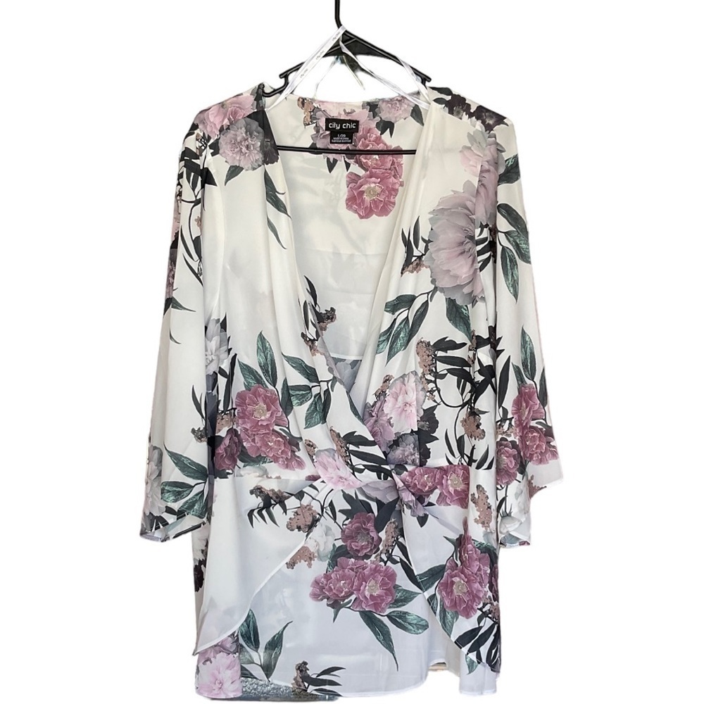 CITY CHIC TRENDY TWIST BLOUSE SIZE L/20